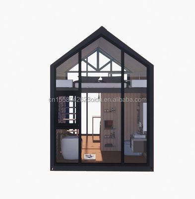 Afneembare houten mobiele woning met 50/75/100 mm wave sandwichpaneel muren en moderne design stijl