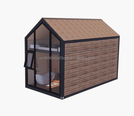Afneembare houten mobiele woning met 50/75/100 mm wave sandwichpaneel muren en moderne design stijl
