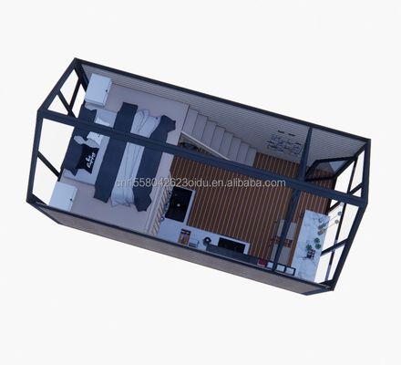 Afneembare houten mobiele woning met 50/75/100 mm wave sandwichpaneel muren en moderne design stijl
