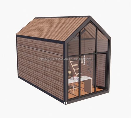 Afneembare houten mobiele woning met 50/75/100 mm wave sandwichpaneel muren en moderne design stijl