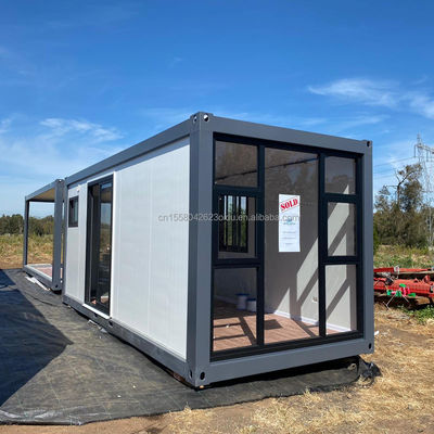 Luxe voorgefabriceerde container woonstyl platte verpakking mobiele woning met houten uitstraling moderne ontwerp stijl