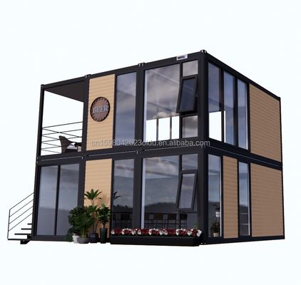 Moderne houten uitstraling platte verpakking mobiele huis staal frame gegalvaniseerd stalen buigwerk 180g voor 10ft 20ft container
