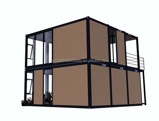 Moderne houten uitstraling platte verpakking mobiele huis staal frame gegalvaniseerd stalen buigwerk 180g voor 10ft 20ft container