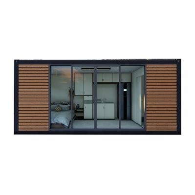 Muur 50/75/100mm Wave Sandwich Panel Luxe Moderne Houten Huis Stalen Structuur Vlak Verpakking Container Huis voor Hotel