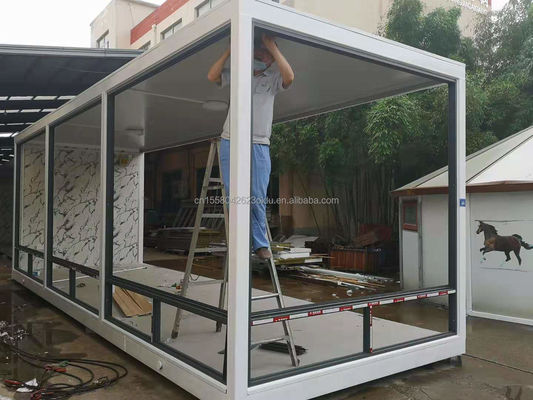 Draagbare familie flat verpakking 20ft of 40ft luxe prefab Container kamer met aluminium alloy ramen