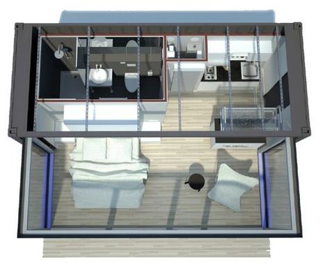Gepersonaliseerde kleur 20ft Shipping Container Bar Prefabricated House Drawer Type Push-Pull Expansion Container Huis Woonkamer