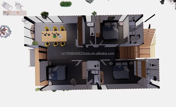 Stalen frame gegalvaniseerd stalen buigwerk 180g 20ft 40ft boerderij huis flat pakket container slaapkamer keuken woonkamer badkamer