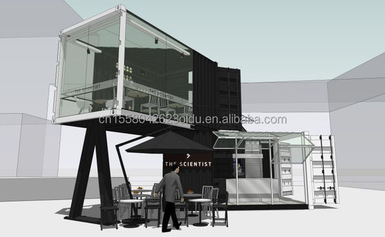 Gepersonaliseerde kleur en aluminium legering Windows 20ft Luxe Container Ruimte voor Verkoop Booth Koffiewinkel Guard Box Office Bar