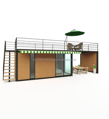 Hoofdstructuur Gegalvaniseerde stalen vierkantbuizen 40ft 20ft Luxe containerruimte verkoopstand koffiewinkel bewaker kassa bar