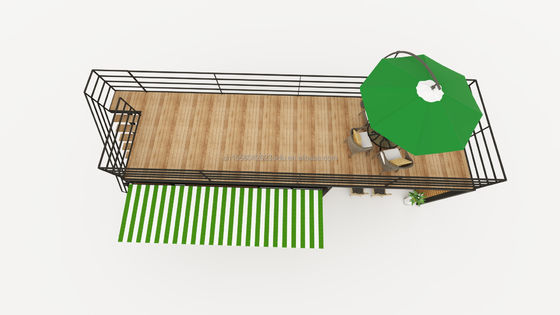 Hoofdstructuur Gegalvaniseerde stalen vierkantbuizen 40ft 20ft Luxe containerruimte verkoopstand koffiewinkel bewaker kassa bar