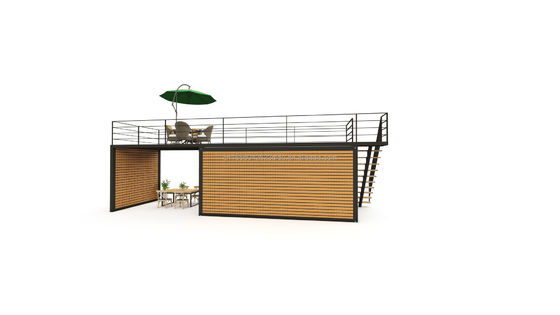 Hoofdstructuur Gegalvaniseerde stalen vierkantbuizen 40ft 20ft Luxe containerruimte verkoopstand koffiewinkel bewaker kassa bar
