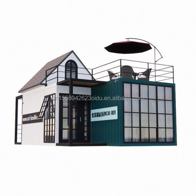 Familie van drie 20ft luxe 5m hoge duplex container mobiele huis met muur alternatieven en aluminium alloy ramen