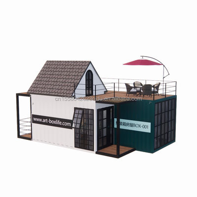 Familie van drie 20ft luxe 5m hoge duplex container mobiele huis met muur alternatieven en aluminium alloy ramen