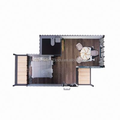 Familie van drie 20ft luxe 5m hoge duplex container mobiele huis met muur alternatieven en aluminium alloy ramen