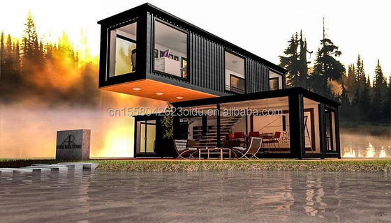 20ft/40ft Custom Flatpack Combinatie Luxe Container Huis met Muur 50/75/100mm Wave Sandwich Panel bij Korting