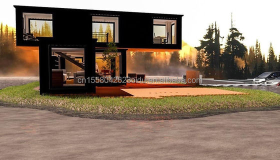 20ft/40ft Custom Flatpack Combinatie Luxe Container Huis met Muur 50/75/100mm Wave Sandwich Panel bij Korting